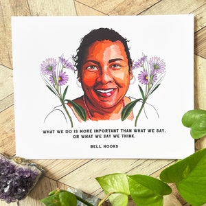 Feminist Poster: bell hooks, what we do matters, quotes about life
