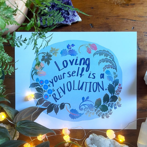 Vision Board: Loving Yourself Is A Revolution, no justice no peace