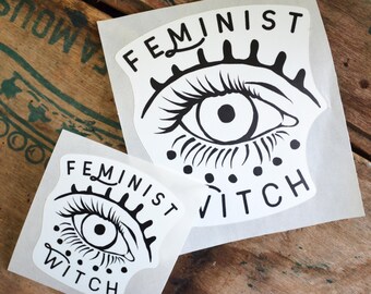 Feminist Witch: evil eye vinyl laptop feminist sticker set