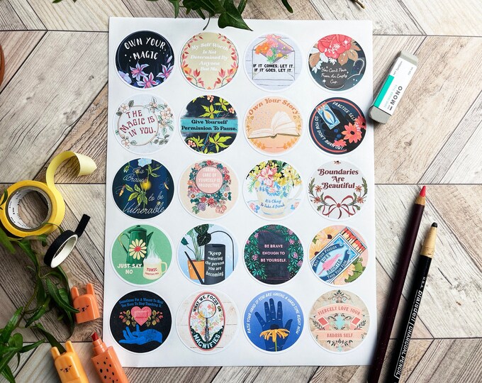 Mental Health Sticker Set: Laptop Stickers, Self Care Kit, - Etsy