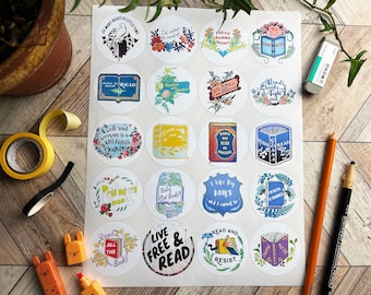 Banned Books Sticker Set: book stickers, bibliophile, book lover, reader gift, librarian gift