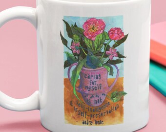 Feminist Mug: Caring For Myself, Audre Lorde