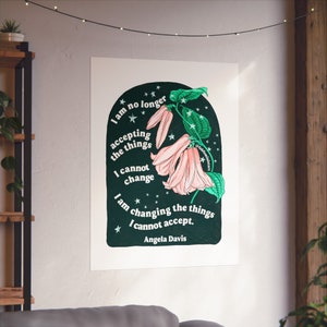 Feminist Art Print: Angela Davis, I am no longer accepting the things I cannot change image 5