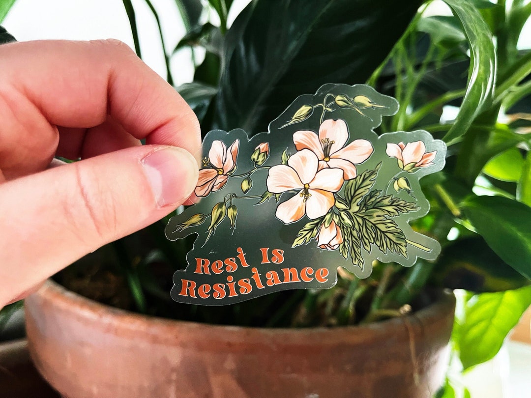 Rest Stickers Rest is Resistance Sticker: Floral Feminist Vinyl Decal - Etsy