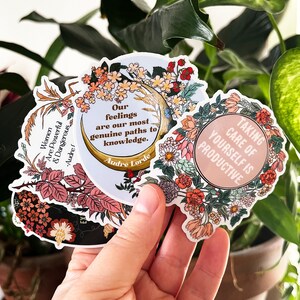 Self Care Stickers: Taking Care Of Yourself Is Productive, feminist stickers image 8