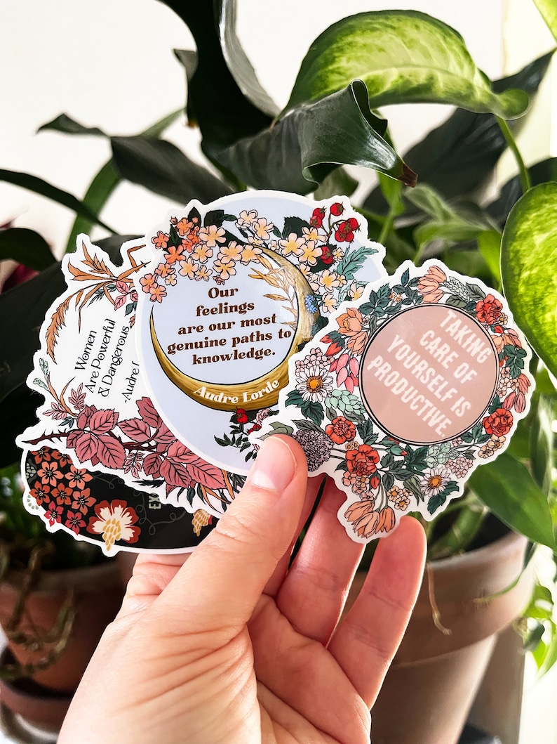 Self Care Stickers: Taking Care Of Yourself Is Productive, feminist stickers image 8