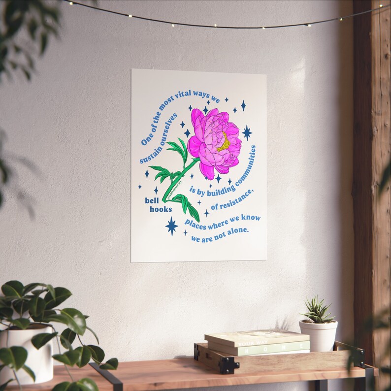 Feminist Art Print: bell hooks, Building communities of resistance image 8
