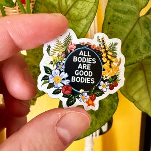 Small Feminist Magnet: All Bodies Are Good Bodies, car magnet, body positive