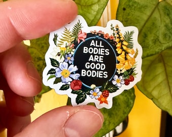 Small Feminist Magnet: All Bodies Are Good Bodies, car magnet, body positive