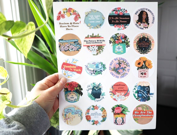 Feminist Sticker Set: We Are The Changemakers, intersectional feminist stickers