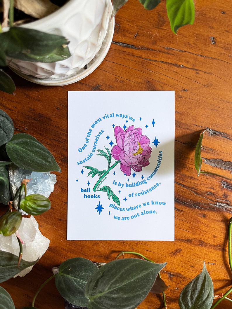Feminist Art Print: bell hooks, Building communities of resistance image 1