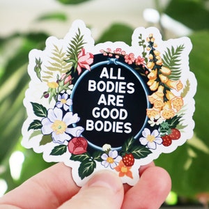 Feminist Magnet: All Bodies Are Good Bodies, car magnet, body positive