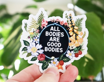 Feminist Magnet: All Bodies Are Good Bodies, car magnet, body positive