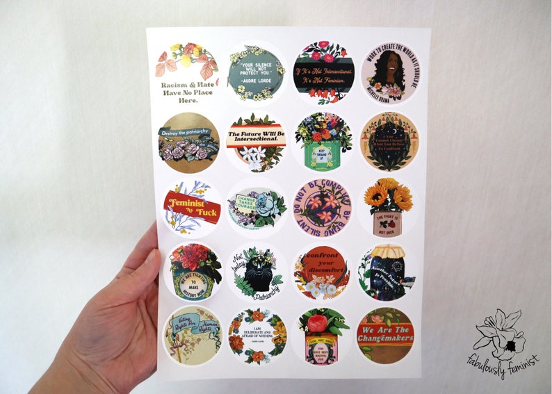 Feminist Sticker Set: We Are The Changemakers, intersectional feminist stickers image 6