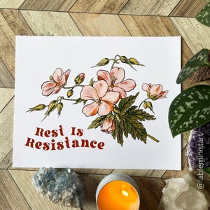 Feminism Poster: Rest Is Resistance, social justice art