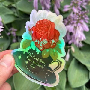 Feminist Sticker: You Cannot Pour From An Empty Cup, holographic sticker, laptop sticker, feminism sticker, car decal image 5