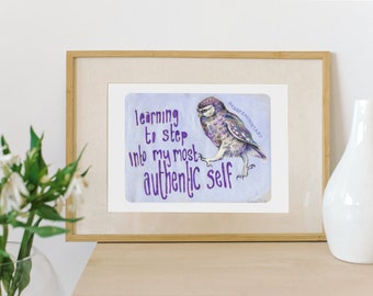 Anxiety Artwork: Learning To Step Into My Most Authentic Self, feminist art print