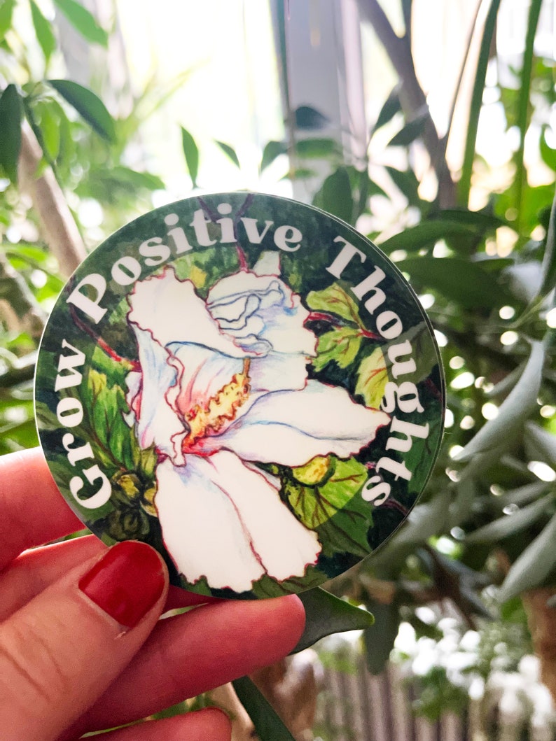 Positive Sticker Growing Positive Stickers: Grow Positive Thoughts, Quotes About Life - Etsy