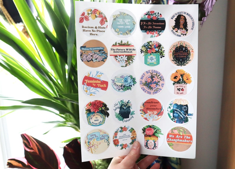 Feminist Sticker Set: We Are The Changemakers, intersectional feminist stickers image 5
