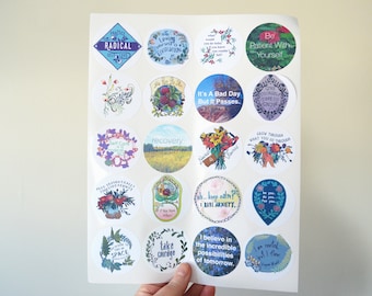 Self Care Sticker Set: Laptop Stickers, Self Care Kit, grow through what you go through