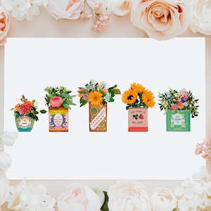 Feminist Print: Vintage Tins for Justice, 5x7 print, Keep Showing Up, Cultivate Courage, You Are Who You Have Been Waiting For