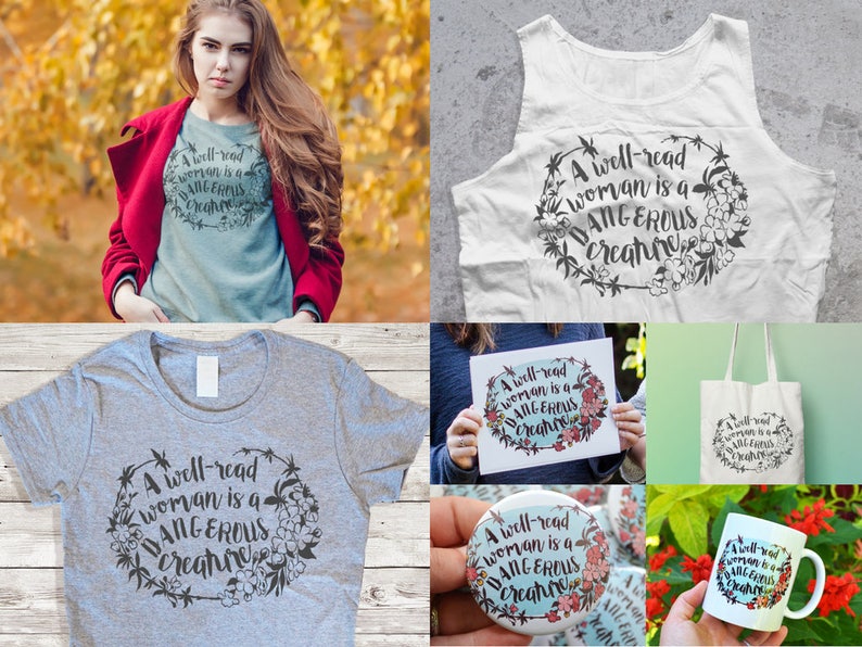 read to me A Well-Read Woman Is A DANGEROUS Creature: Book Lover reader Tote Bag bibliophile