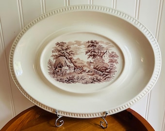 Rare Vintage Copeland Spode Brown Duncan Transferware Platter
