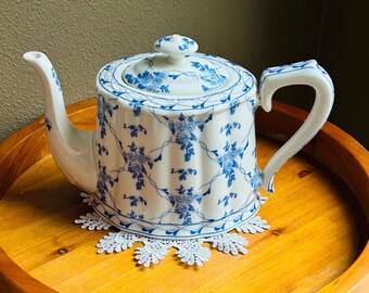 Vintage Rose Brocade Skye McGhie Porcelain Teapot