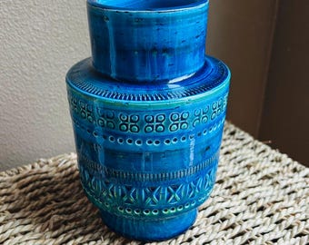 Vintage Bitossi Rimini Blue Ceramic Vase