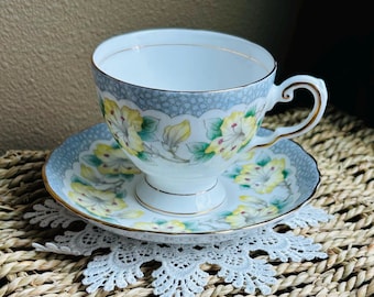 Vintage Royal Tuscan Bone China Tea Cup and Saucer D308