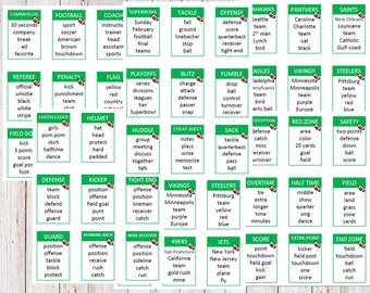 Printable Superbowl Taboo Game Cards - Instant Download Game Football Winter Adults, Kids, Classroom, Work - PDF