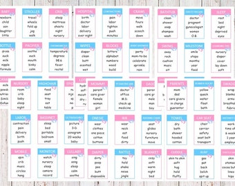 Printable Baby Shower Taboo Game Cards - Instant Download Game for Gender Reveal, Baby Sprinkle - PDF