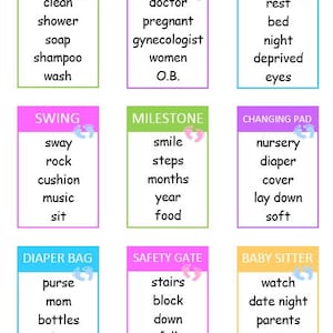 Printable Baby Shower Taboo Game Cards Instant Download Game for Gender Reveal, Baby Sprinkle PDF image 3