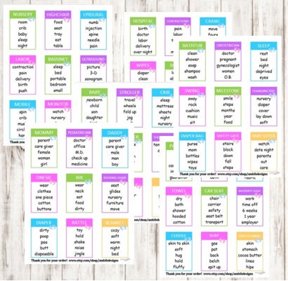 Printable Baby Shower Taboo Game Cards Instant Download Game  Etsy