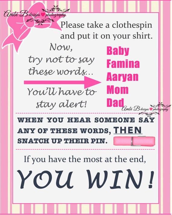 Items Similar To Baby Shower Clothespin Game Don t Say BABY Customized items-similar-to-baby-shower-clothespin-game-don-t-say-baby-customized