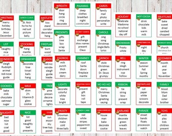 Printable Christmas Holiday Taboo Game Cards - Instant Download Game Winter Adults, Kids, Classroom, Work - PDF