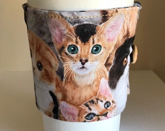 Cup Cozy Cup Sleeve Coffee Cup Cozy Coffee Cup Sleeve Cat Lover Gift Cat Lover Present