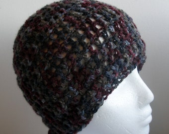 Burgundy Beanie Burgundy Wool Beanie Burgundy Crocheted Beanie Grey Beanie Grey Wool Beanie Burgundy Winter Hat Warm Winter Hat