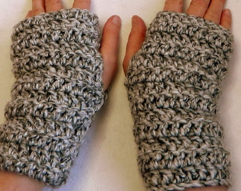 Fingerless Gloves Gray Fingerless Gloves Gray Crocheted Fingerless Gloves Grey Fingerless Gloves Grey Crocheted Fingerless Gloves