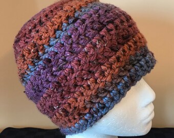 Orange Beanie Orange Beanie Hat Orange Crocheted Beanie Orange Winter Hat Warm Winter Hat