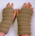 Beige Fingerless Gloves Beige Crocheted Fingerless Gloves Beige Texting Gloves Beige Chunky Yarn Gloves
