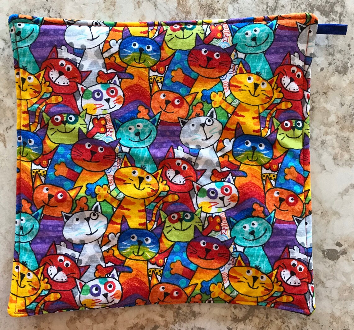 Potholders Set of 2 Potholders Fabric Potholders Cat Lover Etsy Canada