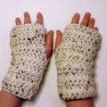 Fingerless Gloves Oatmeal Fingerless Gloves Crocheted Fingerless Gloves Chunky Yarn Fingerless Gloves