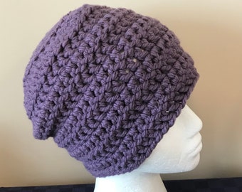 Purple Beanie Purple Beanie Hat Mauve Beanie Warm Winter Hat