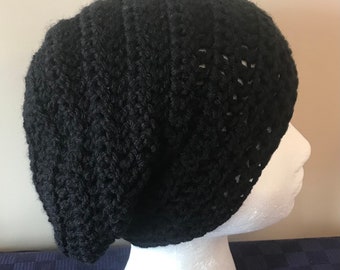 Black Slouchy Black Slouchy Hat Black Winter Hat