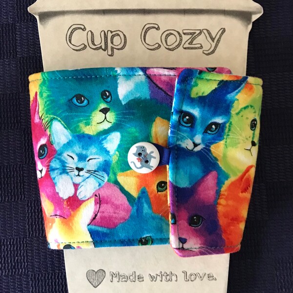 Cup Cozy Cup Sleeve Coffee Cup Cozy Coffee Cup Sleeve Cat Lover Gift Cat Lover Present