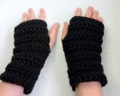 Fingerless Gloves Black Fingerless Gloves Black Crocheted Fingerless Gloves
