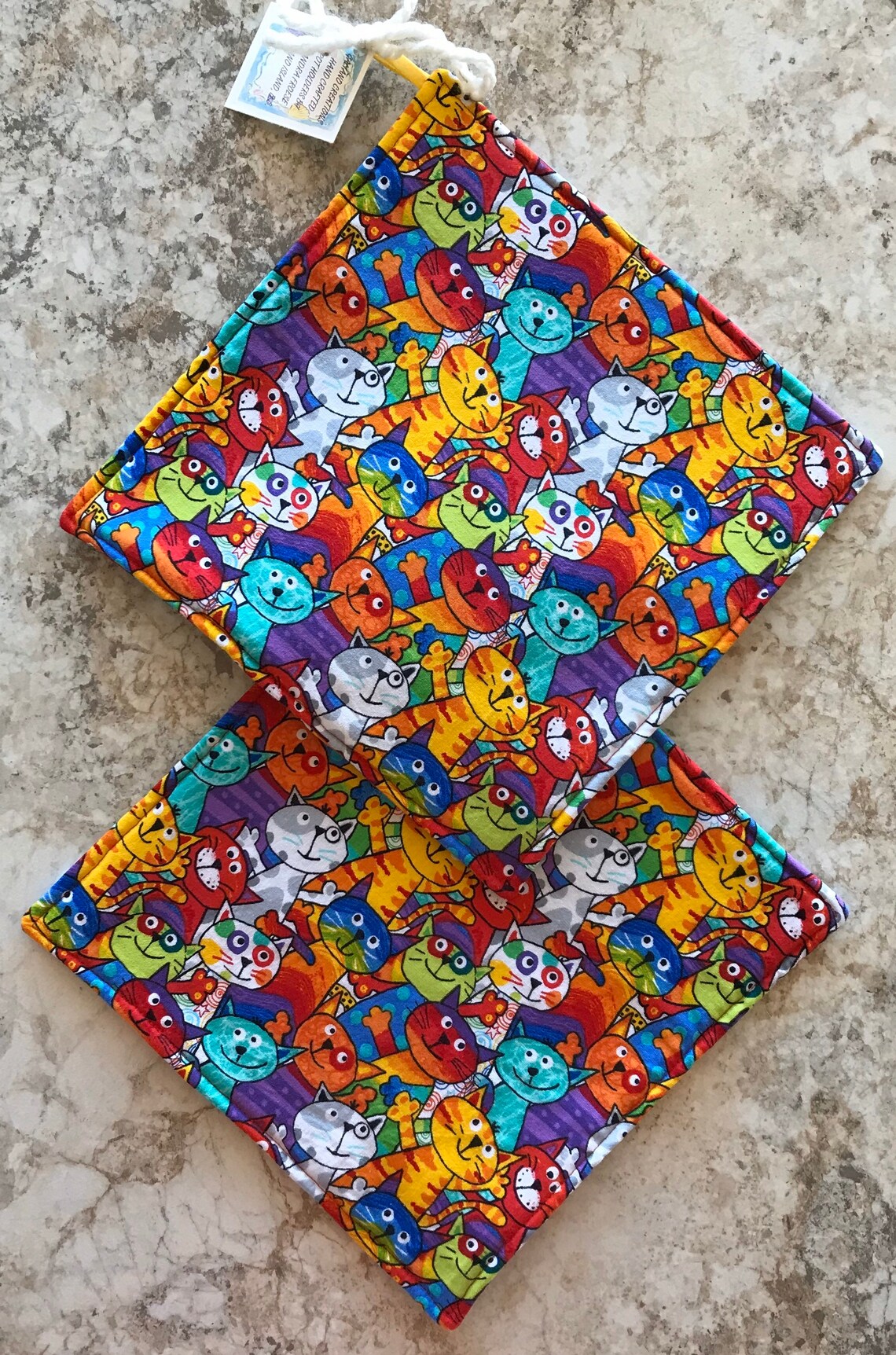 Potholders Set of 2 Potholders Fabric Potholders Cat Lover Etsy Canada