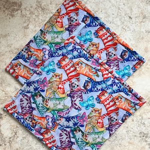 Potholders Set of 2 Potholders Fabric Potholders Cat Lover Gift Cat Lover Present