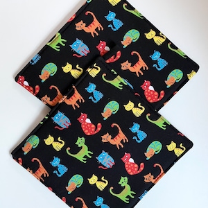 Potholders Set of 2 Potholders Fabric Potholders Cat Lover Gift Cat Lover Present